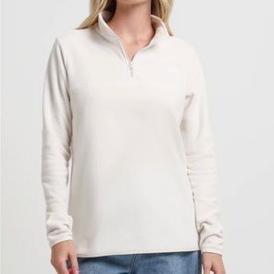 North face off-white quarter zip pullover